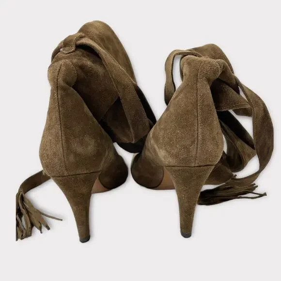 Chloe Brown Suede Heeled Boots - Picture 3 of 8